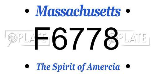F6778 Massachusetts License Plate
