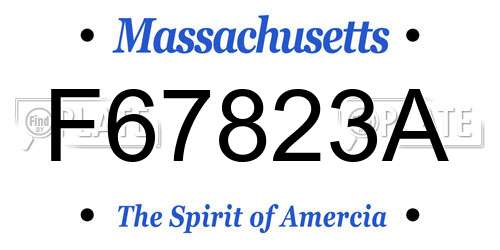 F67823A Massachusetts License Plate