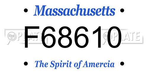 F68610 Massachusetts License Plate