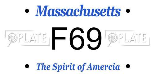 F69 Massachusetts License Plate