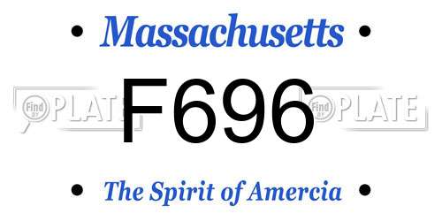 F696 Massachusetts License Plate
