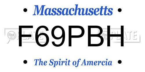 F69PBH Massachusetts License Plate