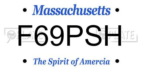 F69PSH Massachusetts License Plate