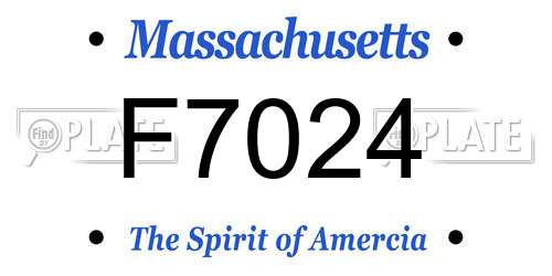 F7024 Massachusetts License Plate