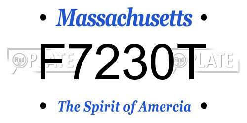 F7230T Massachusetts License Plate