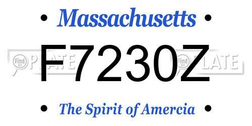F7230Z Massachusetts License Plate