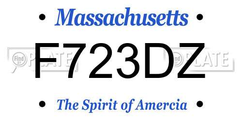 F723DZ Massachusetts License Plate
