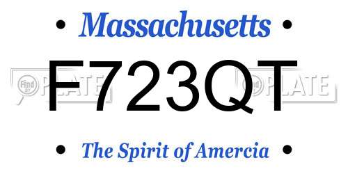 F723QT Massachusetts License Plate