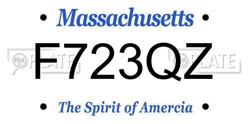 F723QZ Massachusetts License Plate