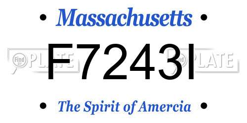 F7243I Massachusetts License Plate