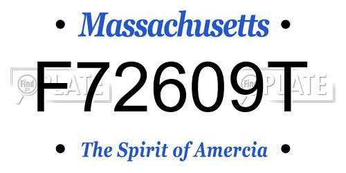 F72609T Massachusetts License Plate