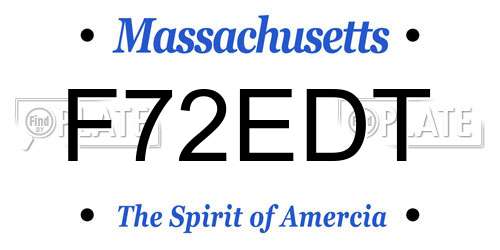 F72EDT Massachusetts License Plate