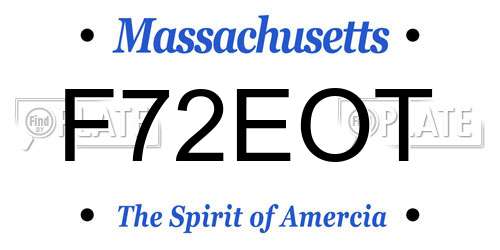 F72EOT Massachusetts License Plate