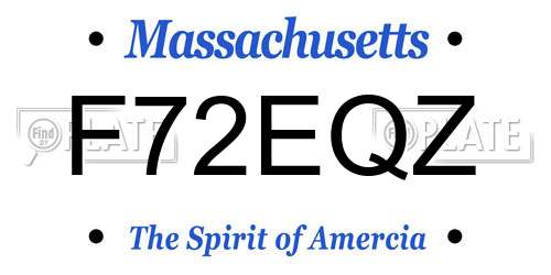 F72EQZ Massachusetts License Plate