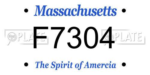 F7304 Massachusetts License Plate