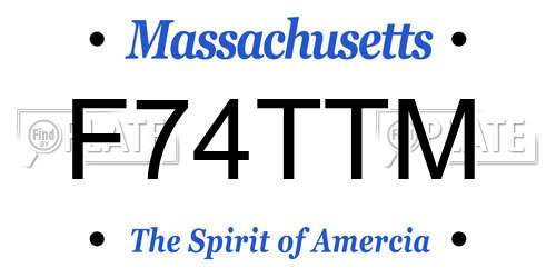 F74TTM Massachusetts License Plate