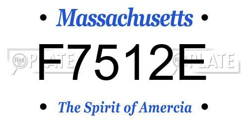 F7512E Massachusetts License Plate