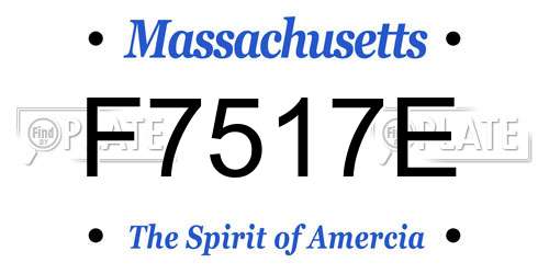 F7517E Massachusetts License Plate