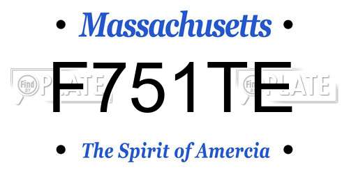 F751TE Massachusetts License Plate