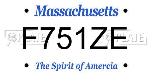 F751ZE Massachusetts License Plate