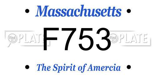 F753 Massachusetts License Plate