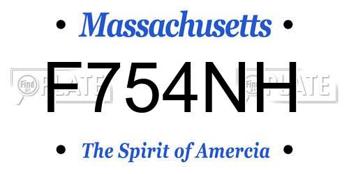 F754NH Massachusetts License Plate