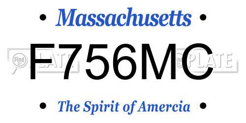 F756MC Massachusetts License Plate