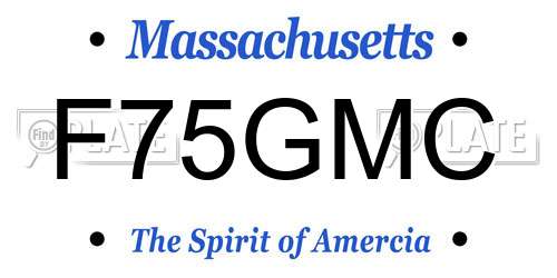 F75GMC Massachusetts License Plate