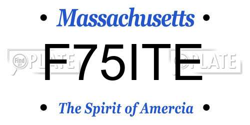 F75ITE Massachusetts License Plate