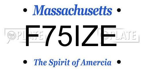 F75IZE Massachusetts License Plate