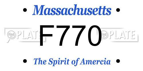 F770 Massachusetts License Plate