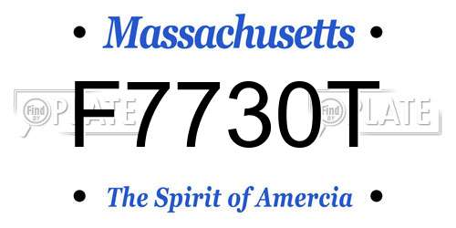 F7730T Massachusetts License Plate