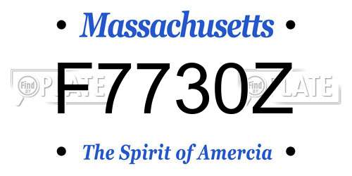 F7730Z Massachusetts License Plate