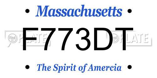 F773DT Massachusetts License Plate