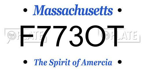 F773OT Massachusetts License Plate