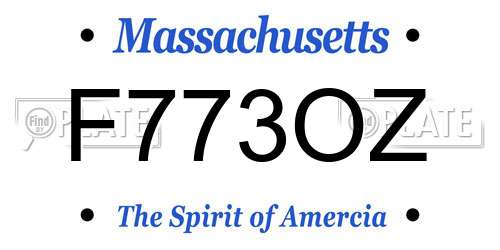 F773OZ Massachusetts License Plate