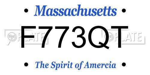 F773QT Massachusetts License Plate