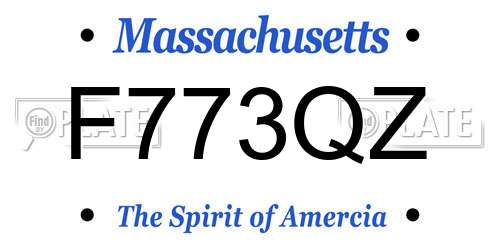F773QZ Massachusetts License Plate