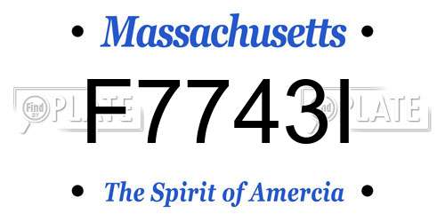 F7743I Massachusetts License Plate
