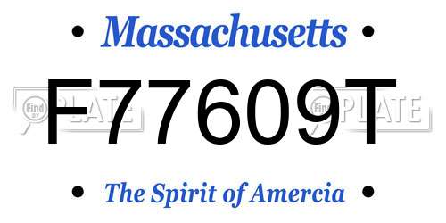 F77609T Massachusetts License Plate