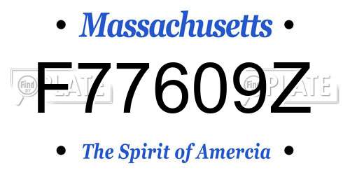 F77609Z Massachusetts License Plate