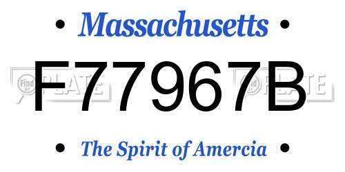 F77967B Massachusetts License Plate