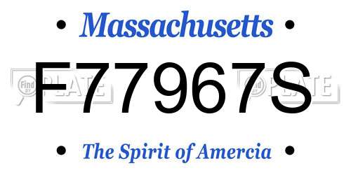 F77967S Massachusetts License Plate