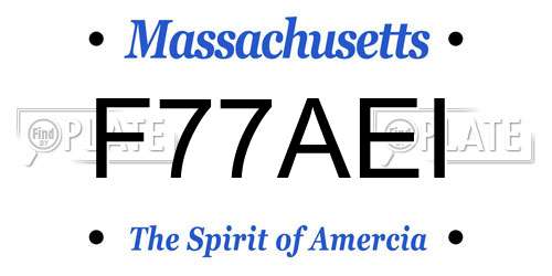 F77AEI Massachusetts License Plate