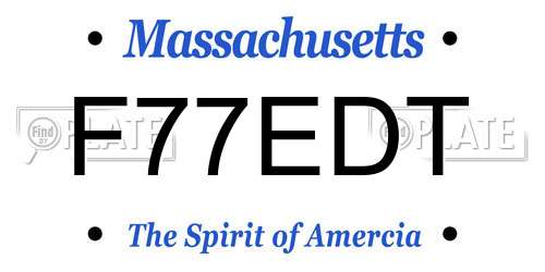 F77EDT Massachusetts License Plate