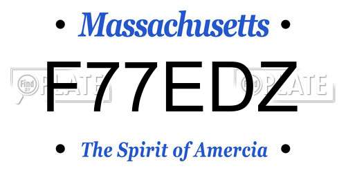 F77EDZ Massachusetts License Plate