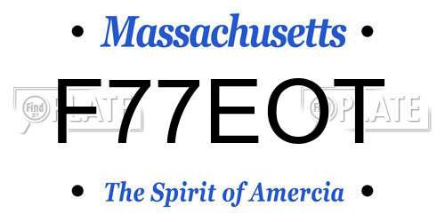 F77EOT Massachusetts License Plate
