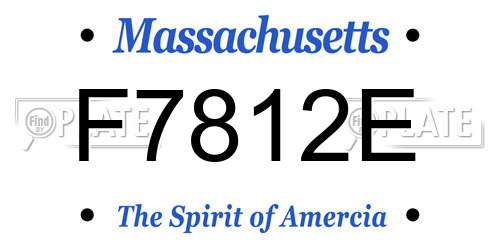 F7812E Massachusetts License Plate