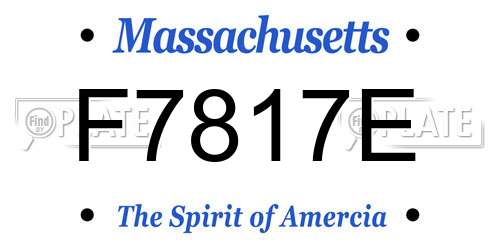 F7817E Massachusetts License Plate