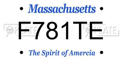 F781TE Massachusetts License Plate